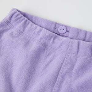 Purple Kids Thermal Fleece Trousers from the Polarn O. Pyret kidswear collection. The best ethical kids outerwear.