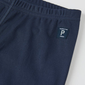 Blue Polyester Thermal Kids Leggings from the Polarn O. Pyret kidswear collection. Ethically produced kids outerwear.