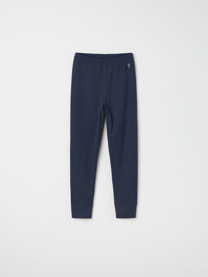 Blue Polyester Thermal Kids Leggings from the Polarn O. Pyret kidswear collection. Ethically produced kids outerwear.