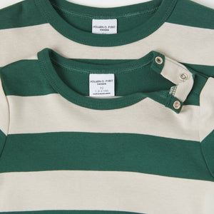 Green Block Stripe Kids Top from Polarn O. Pyret kidswear. Ethically produced kids clothing.