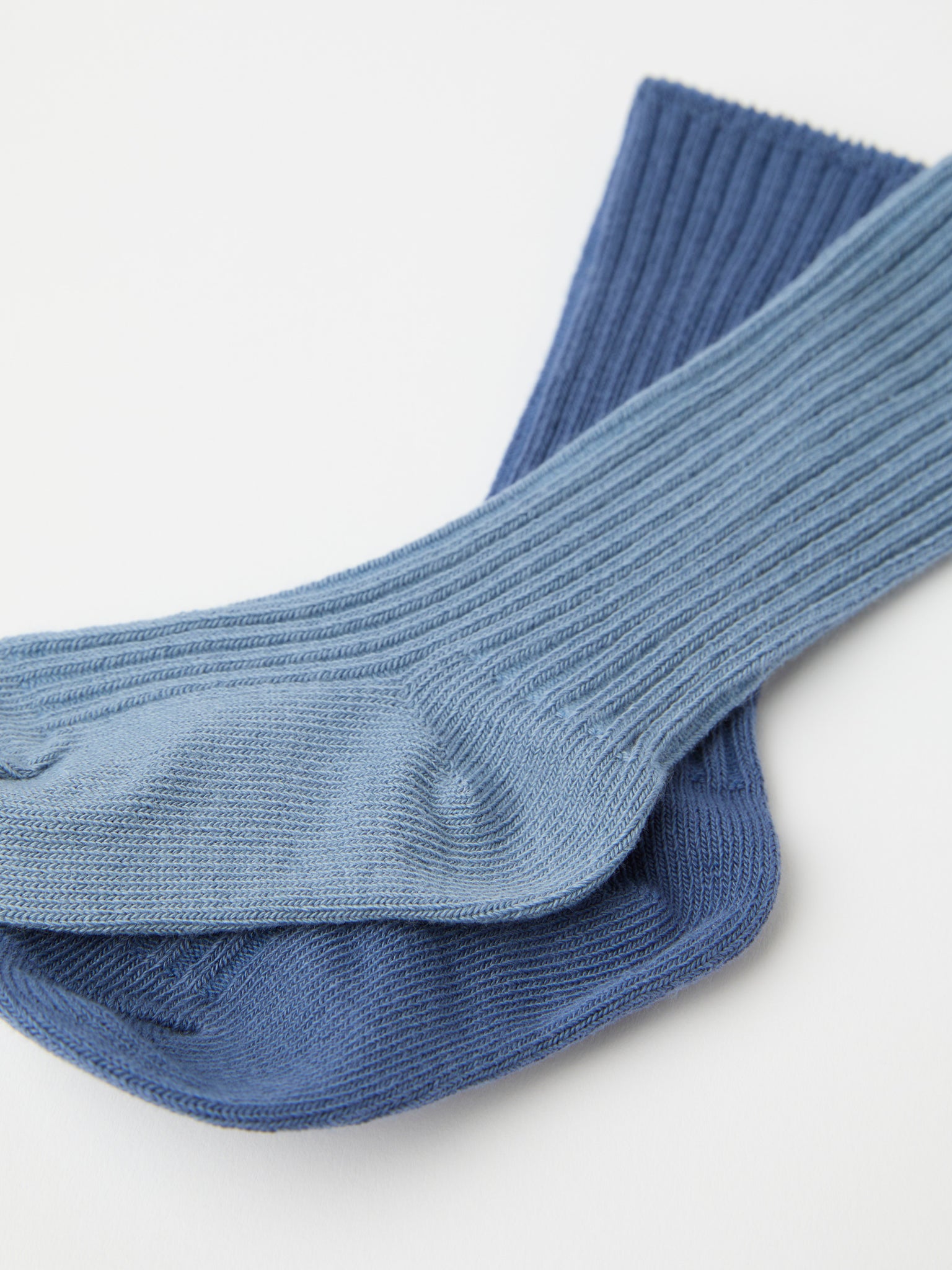 Two Pack Blue Baby Socks from the Polarn O. Pyret baby collection. Nordic kids clothes made from sustainable sources.