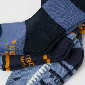 Three Pack Kids Socks from Polarn O. Pyret kidswear. Clothes made using sustainably sourced materials.