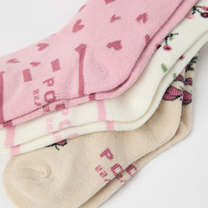 Three Pack Kids Socks from Polarn O. Pyret kidswear. Nordic kids clothes made from sustainable sources.