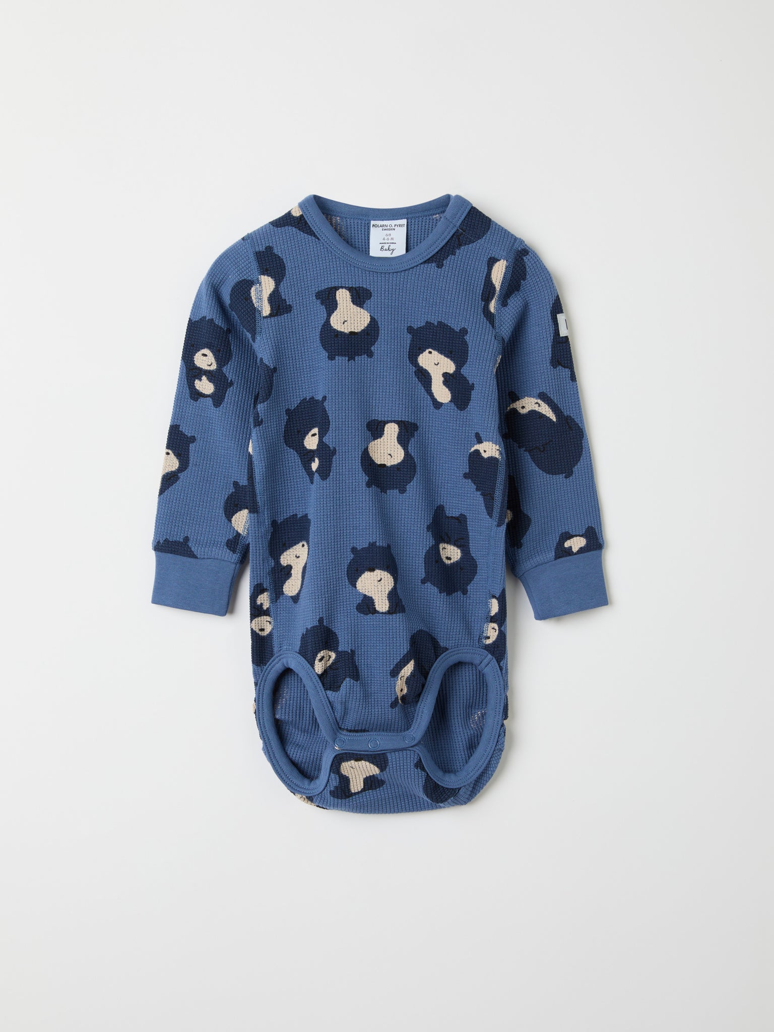 Bear Print Babygrow from the Polarn O. Pyret baby collection. The best ethical kids clothes