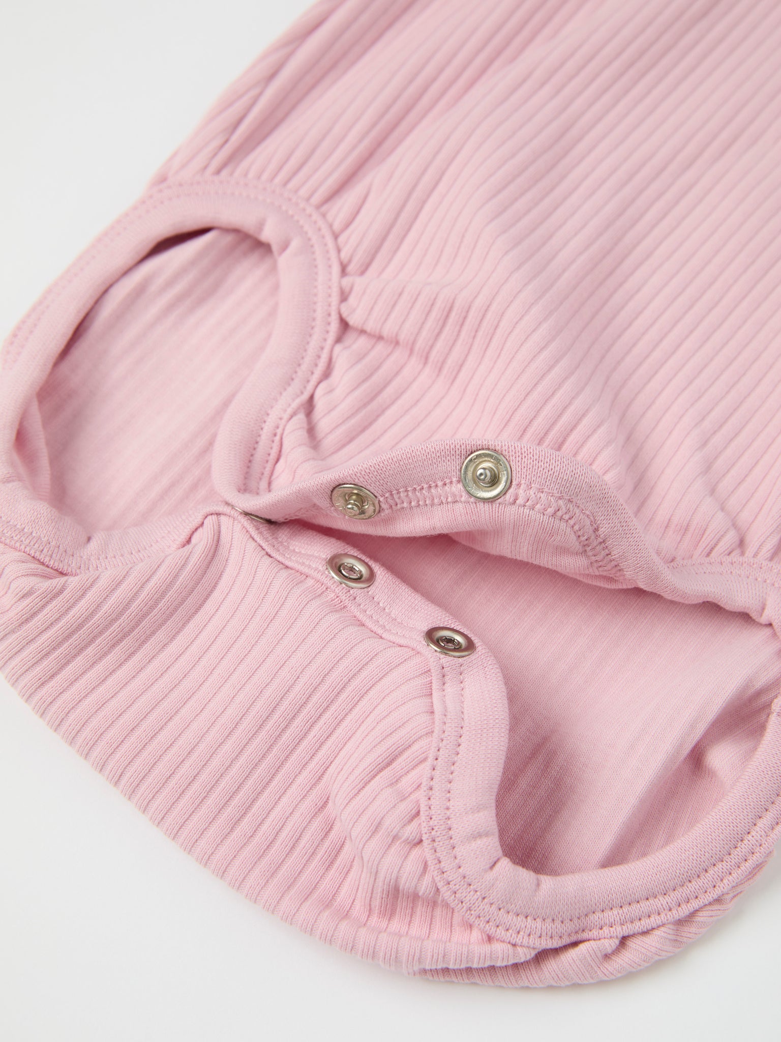 Pink Frilled Organic Cotton Babygrow from the Polarn O. Pyret baby collection. Ethically produced kids clothing.