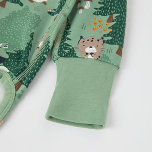 Forest Print Wraparound Babygrow from the Polarn O. Pyret baby collection. The best ethical kids clothes