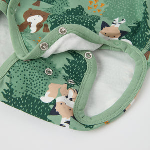 Forest Print Wraparound Babygrow from the Polarn O. Pyret baby collection. The best ethical kids clothes