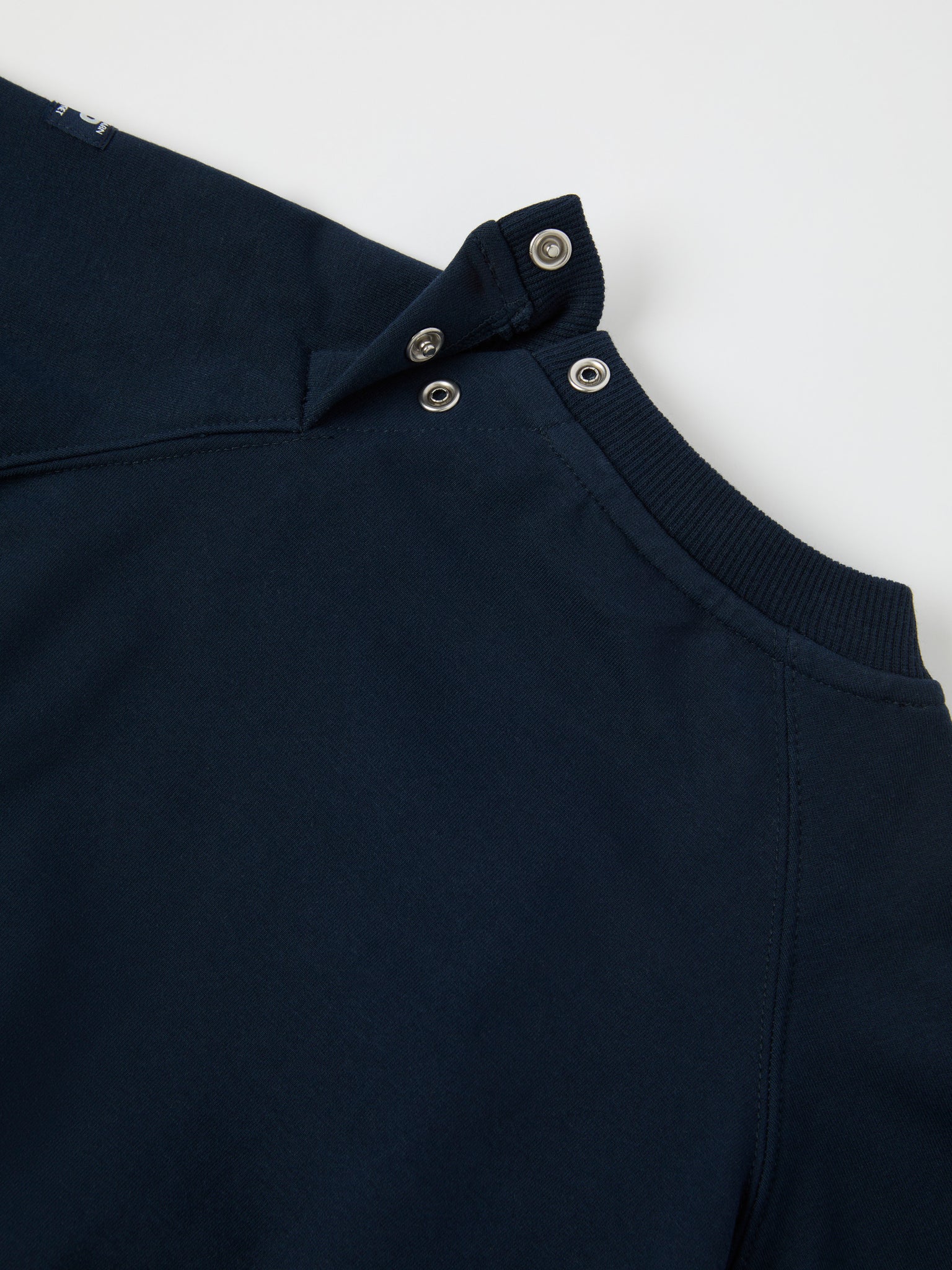 Navy Cotton Baby Sweatshirt from the Polarn O. Pyret baby collection. Ethically produced kids clothing.