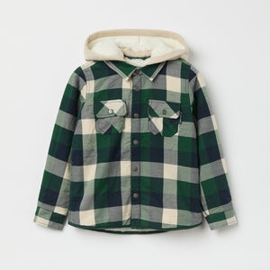 Fleece Lined Check Kids Shirt from Polarn O. Pyret kidswear. Nordic kids clothes made from sustainable sources.