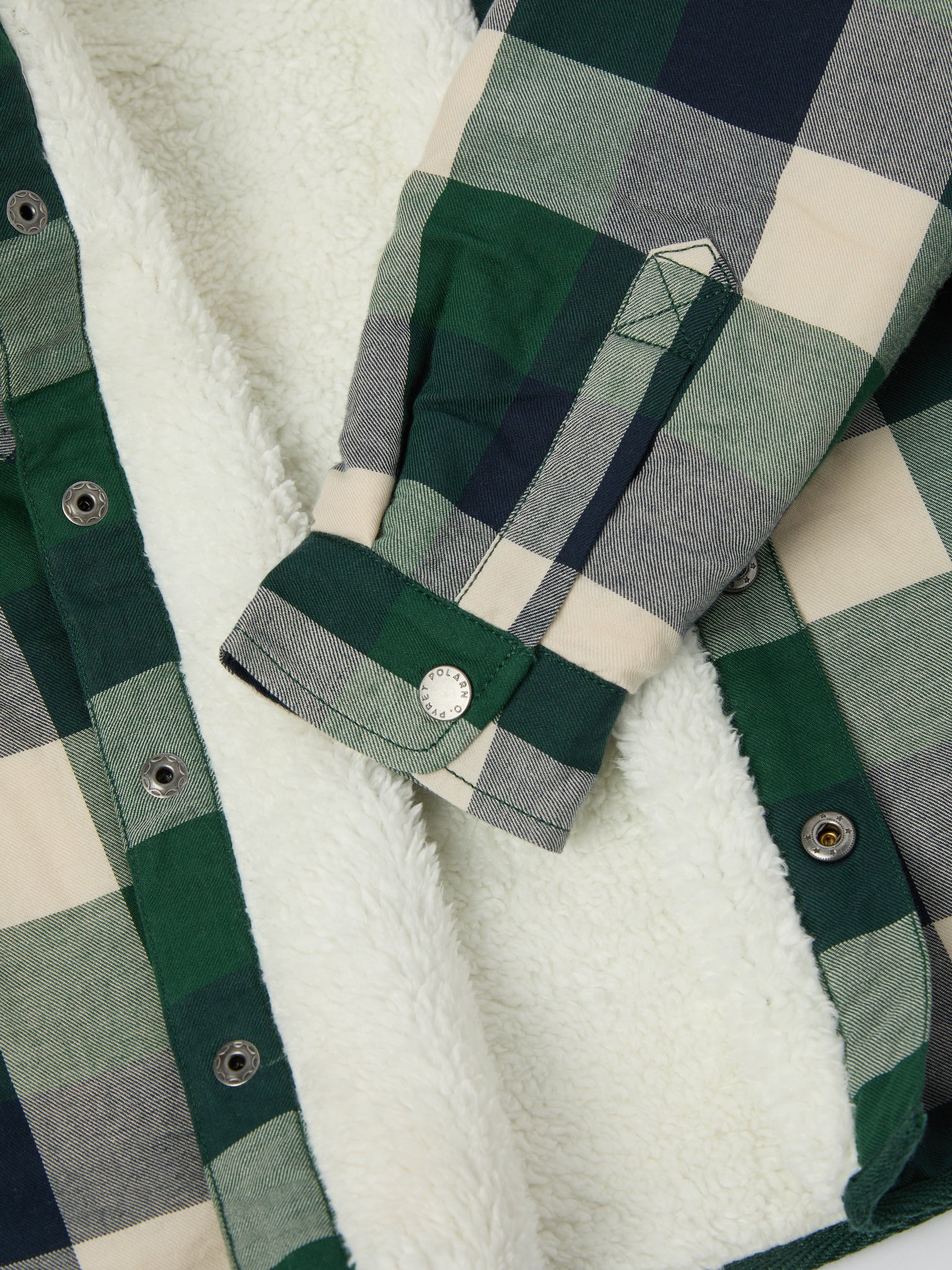 Fleece Lined Check Kids Shirt from Polarn O. Pyret kidswear. Nordic kids clothes made from sustainable sources.