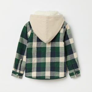 Fleece Lined Check Kids Shirt from Polarn O. Pyret kidswear. Nordic kids clothes made from sustainable sources.