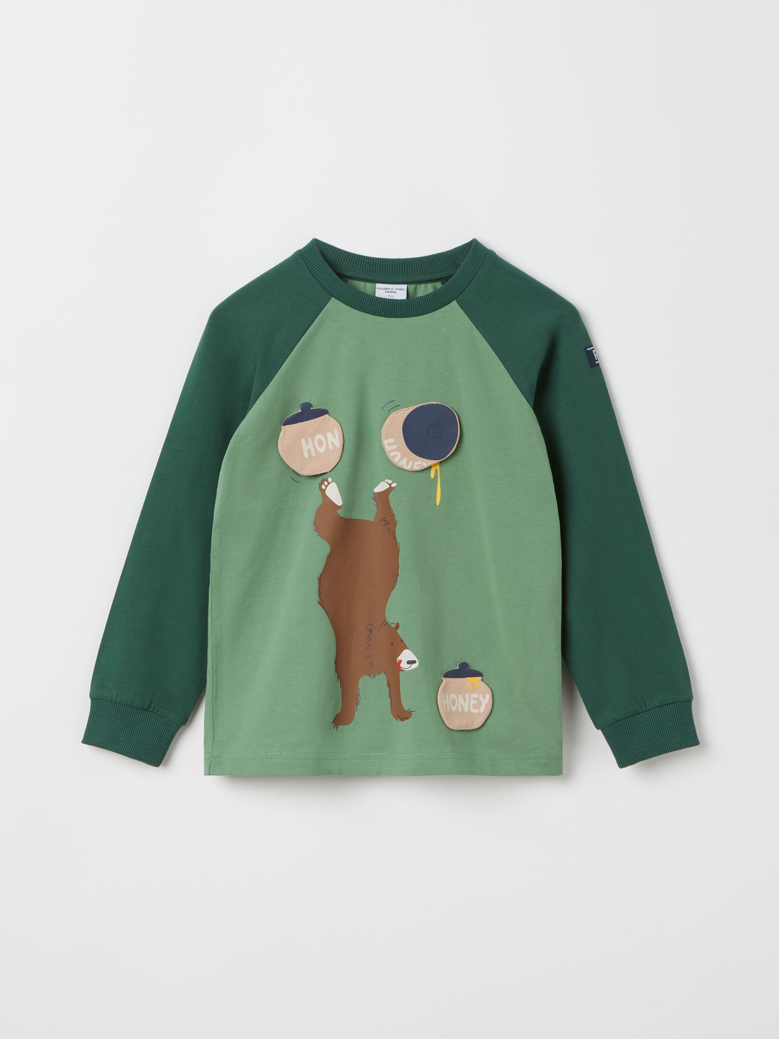 Bear Print Raglan Top from Polarn O. Pyret kidswear. Clothes made using sustainably sourced materials.