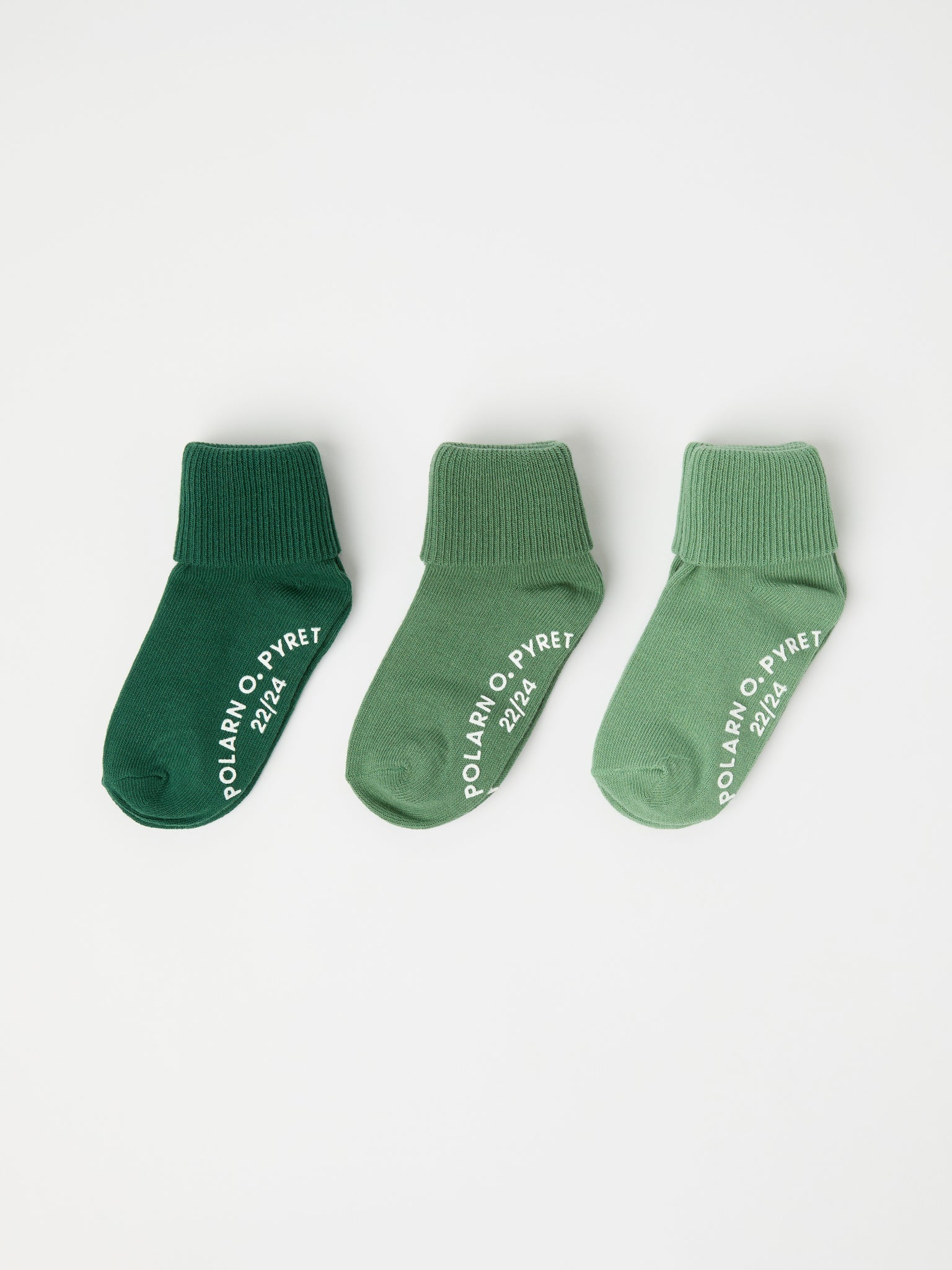 Three Pack Green Antislip Kids Socks from Polarn O. Pyret kidswear. The best ethical kids clothes