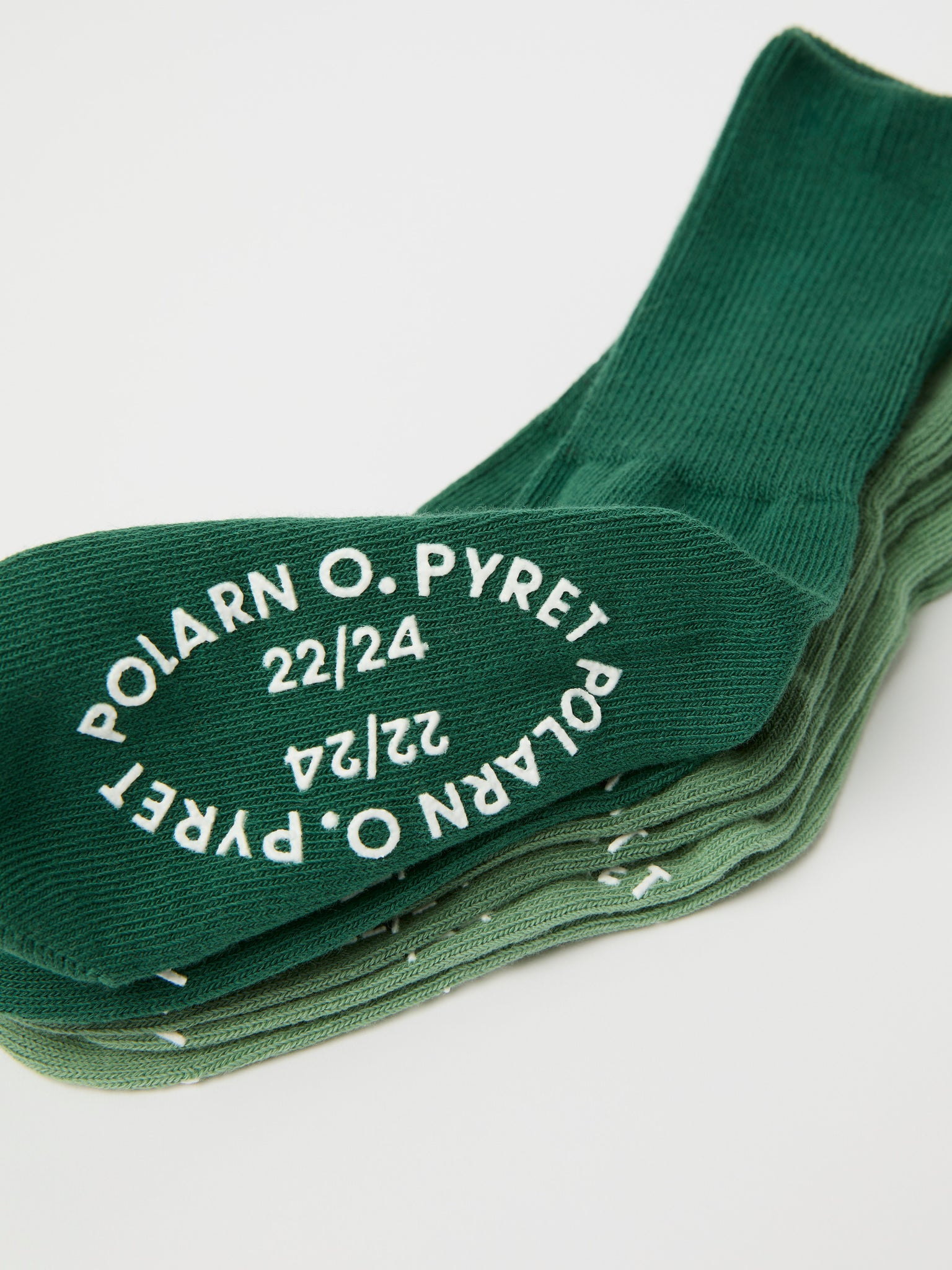 Three Pack Green Antislip Kids Socks from Polarn O. Pyret kidswear. The best ethical kids clothes