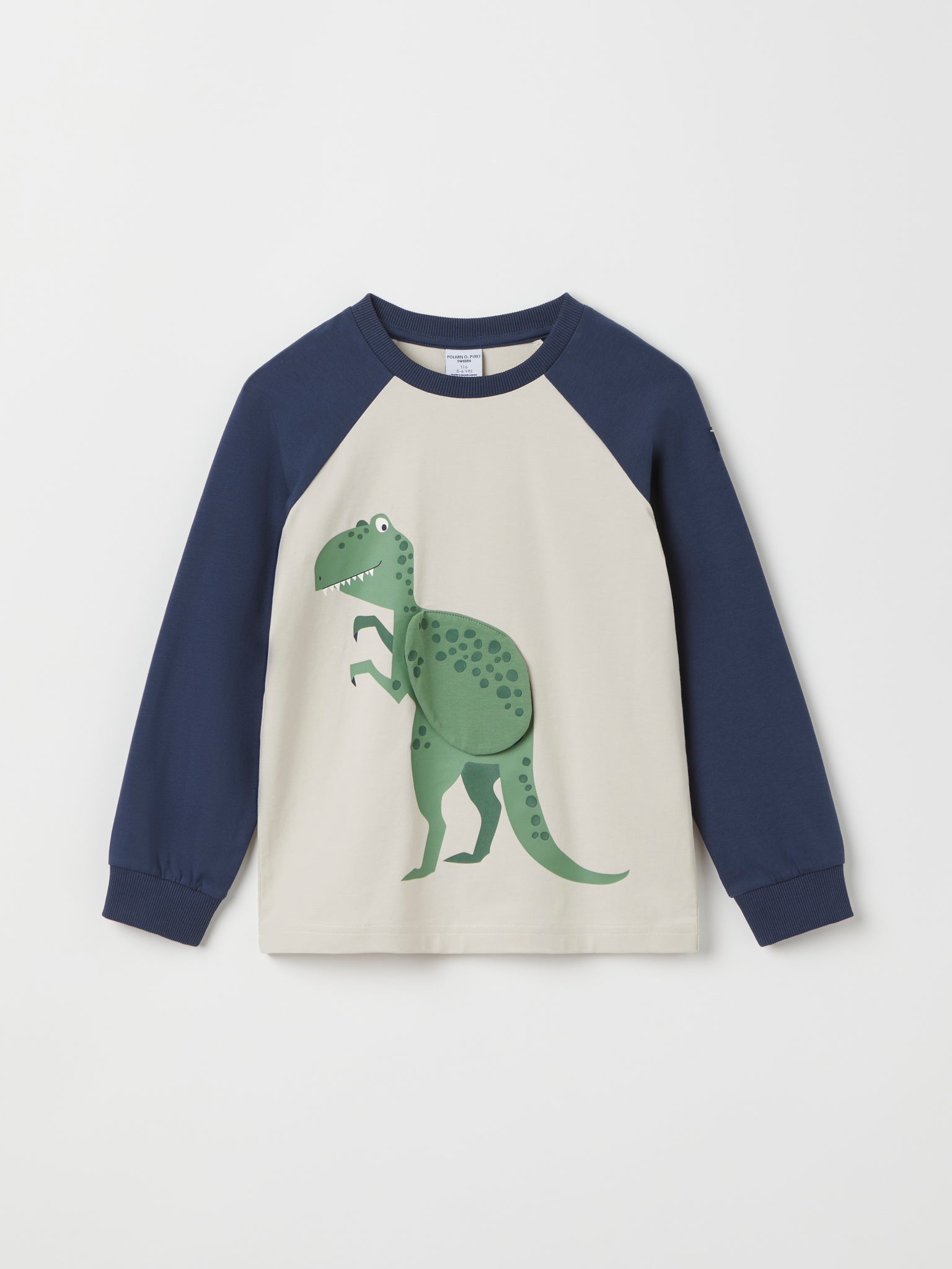 Dinosaur Print Raglan Top from Polarn O. Pyret kidswear. The best ethical kids clothes