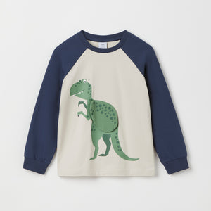 Dinosaur Print Raglan Top from Polarn O. Pyret kidswear. The best ethical kids clothes