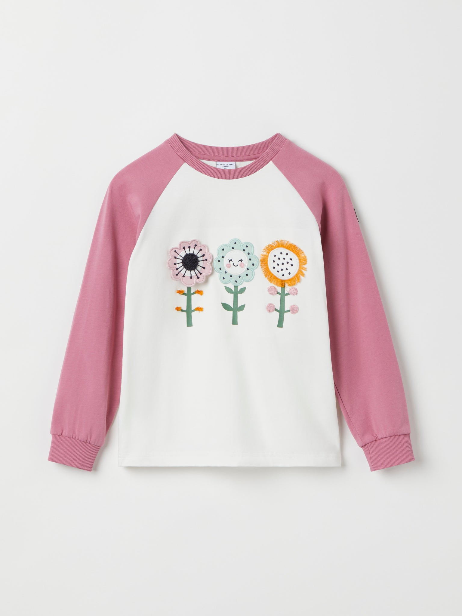 Floral Print Raglan Top from Polarn O. Pyret kidswear. Nordic kids clothes made from sustainable sources.