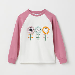 Floral Print Raglan Top from Polarn O. Pyret kidswear. Nordic kids clothes made from sustainable sources.