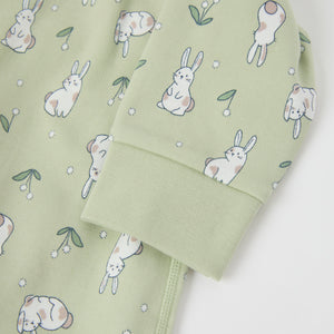 Bunny Print Cotton Baby Romper from the Polarn O. Pyret baby collection. Ethically produced kids clothing.