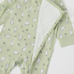 Bunny Print Cotton Baby Romper from the Polarn O. Pyret baby collection. Ethically produced kids clothing.