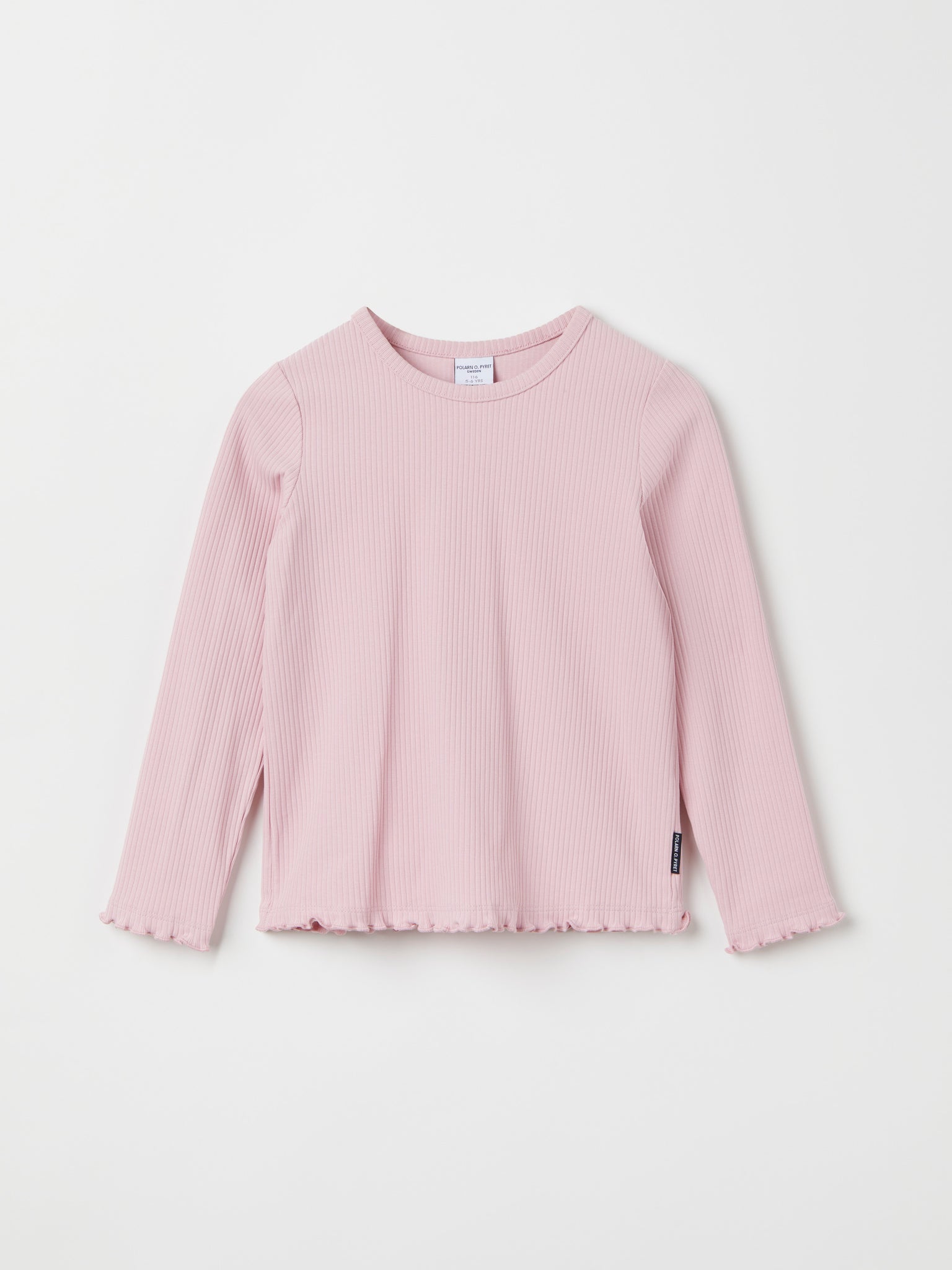 Pink Ribbed Kids Top from Polarn O. Pyret kidswear. The best ethical kids clothes