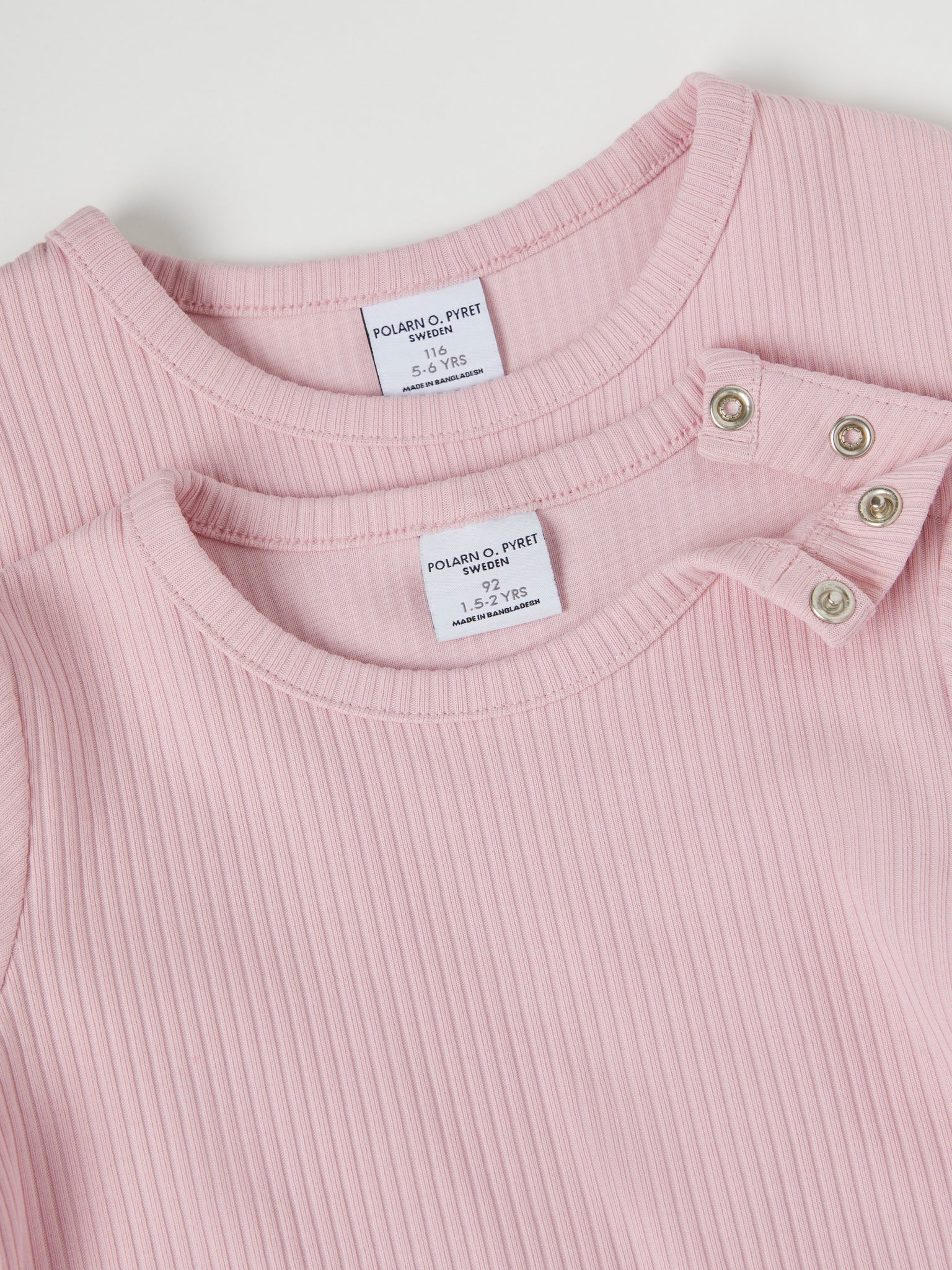 Pink Ribbed Kids Top from Polarn O. Pyret kidswear. The best ethical kids clothes