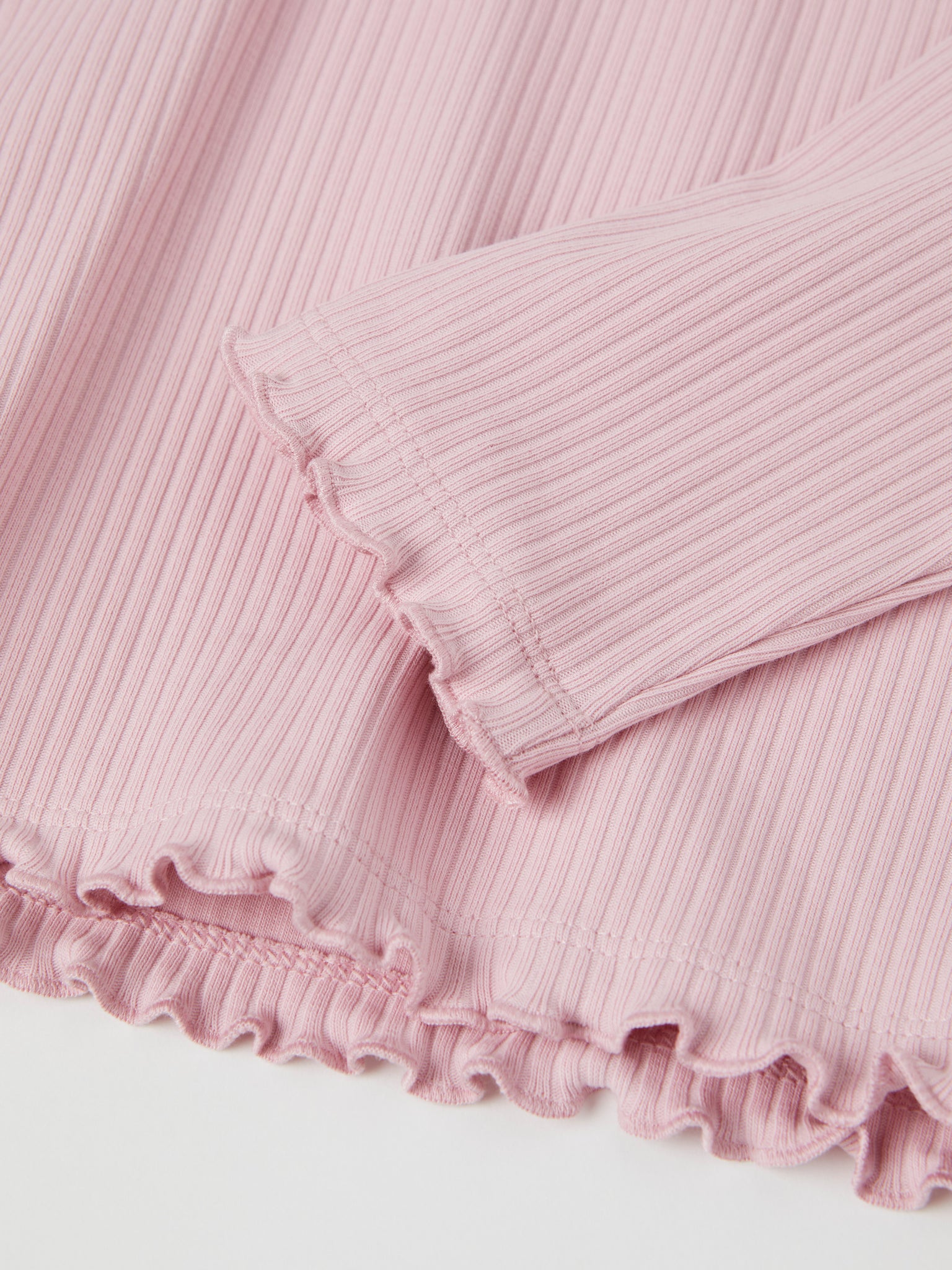 Pink Ribbed Kids Top from Polarn O. Pyret kidswear. The best ethical kids clothes