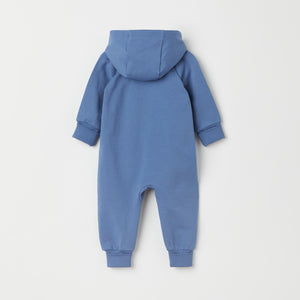 Blue Cotton Sweatshirt Baby All-in-one from the Polarn O. Pyret baby collection. Clothes made using sustainably sourced materials.