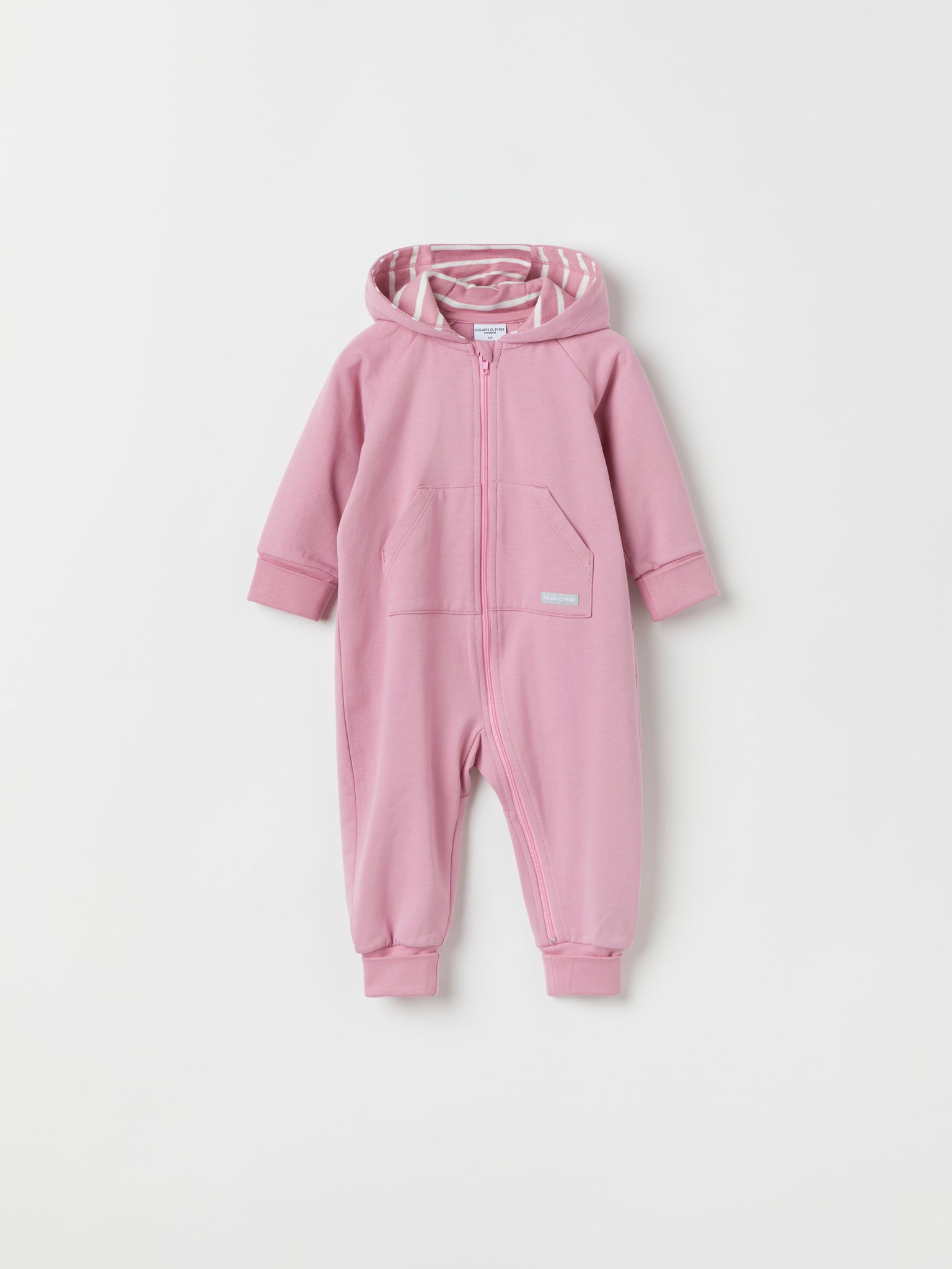 Pink Organic Cotton Sweatshirt Baby All-in-one from the Polarn O. Pyret baby collection. Ethically produced kids clothing.