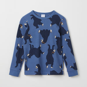 Bear Print Kids Top from Polarn O. Pyret kidswear. Ethically produced kids clothing.