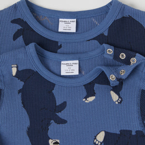 Bear Print Kids Top from Polarn O. Pyret kidswear. Ethically produced kids clothing.