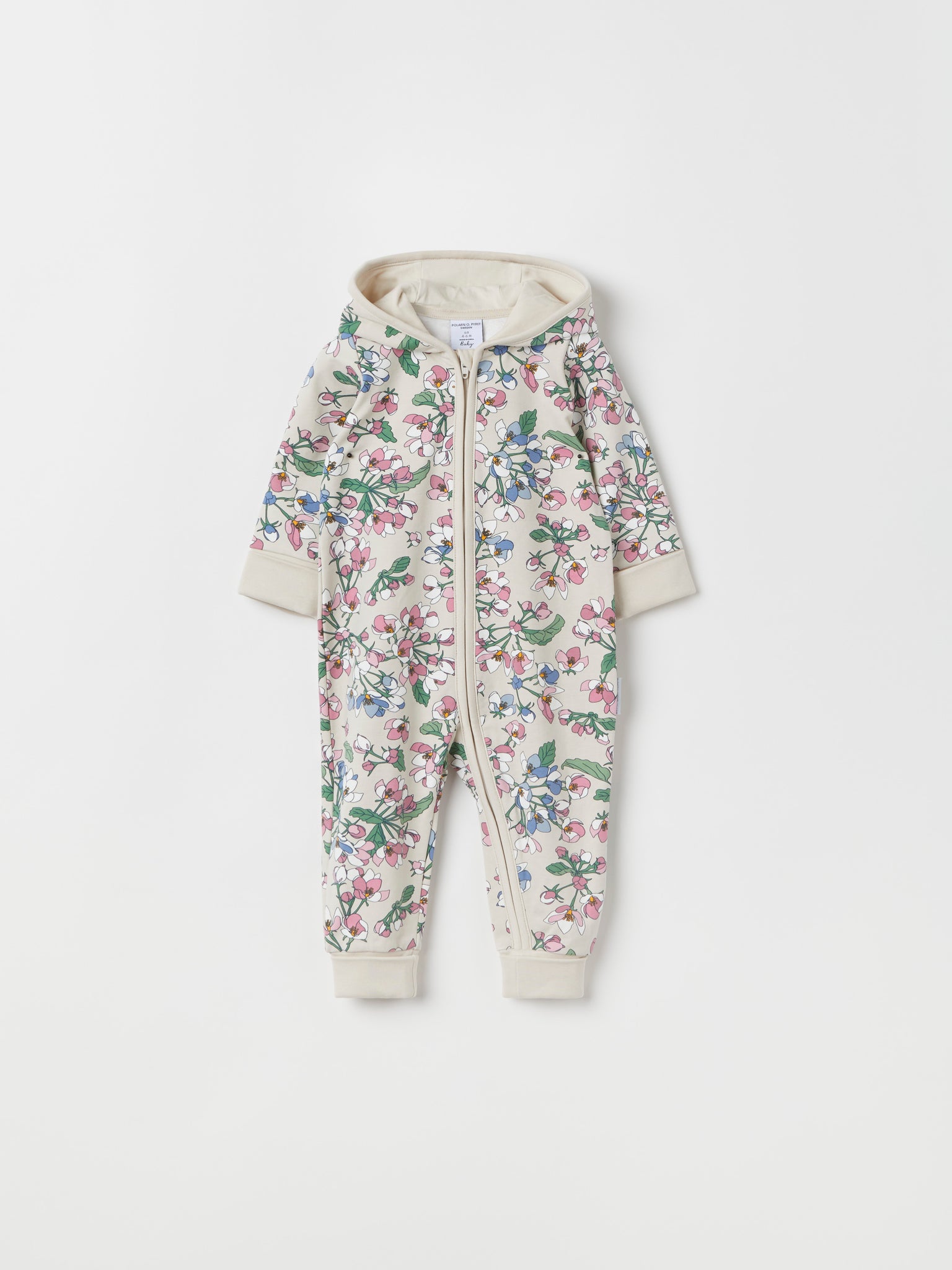 Apple Blossom Print Baby All-in-one