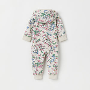 Apple blossom Print Baby All-in-one from the Polarn O. Pyret baby collection. Clothes made using sustainably sourced materials.