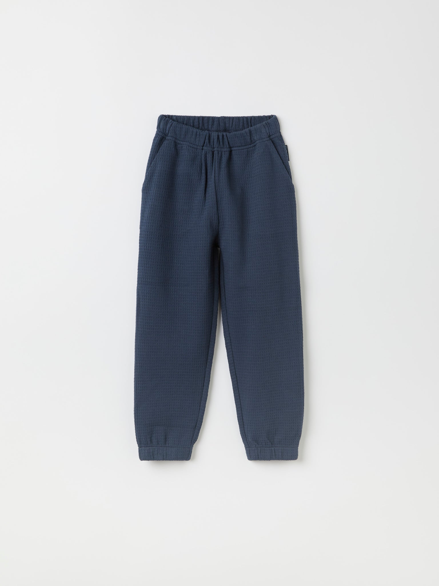 Blue Jersey Pique Kids Joggers from Polarn O. Pyret kidswear. The best ethical kids clothes