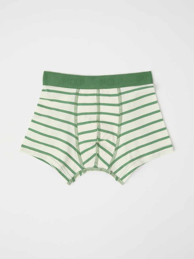 Striped Organic Cotton Boys Boxers from Polarn O. Pyret kidswear. Nordic kids clothes made from sustainable sources.