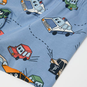 Cotton Boys Boxers with Car Print from Polarn O. Pyret kidswear. The best ethical kids clothes