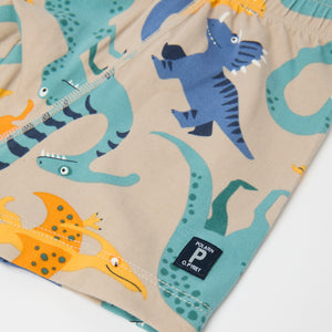 Cotton Boys Boxers with Dinosaur Print from Polarn O. Pyret kidswear. Ethically produced kids clothing.