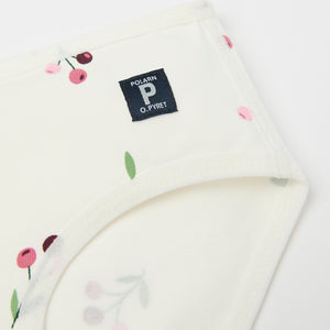 Girls Floral Print Briefs from Polarn O. Pyret kidswear. Ethically produced kids clothing.