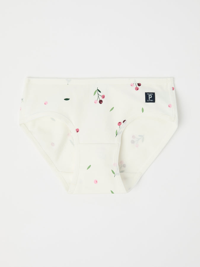 Girls Floral Print Briefs from Polarn O. Pyret kidswear. Ethically produced kids clothing.