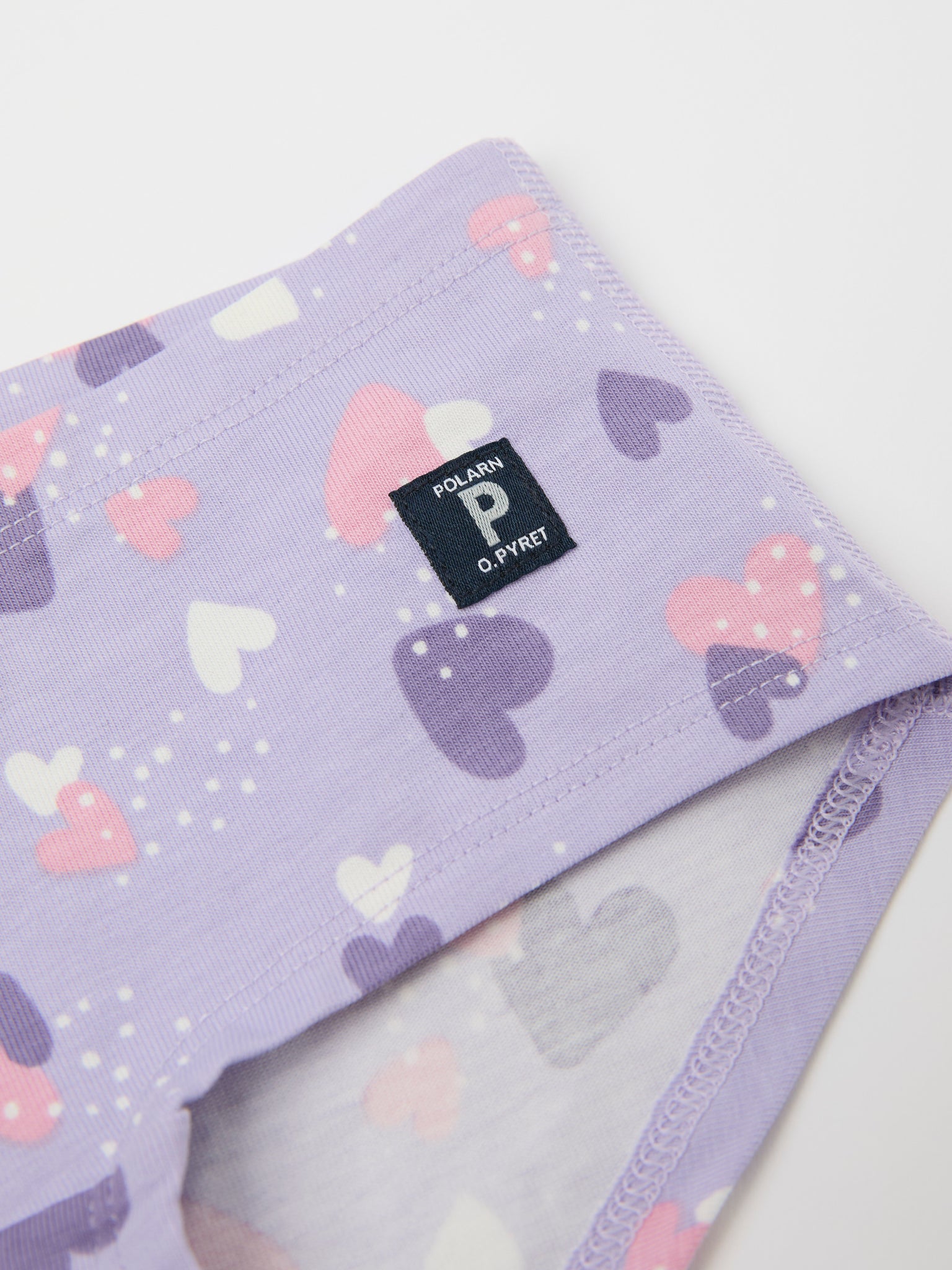 Girls Heart Print Hipster Briefs from Polarn O. Pyret kidswear. Clothes made using sustainably sourced materials.