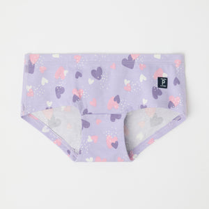 Girls Heart Print Hipster Briefs from Polarn O. Pyret kidswear. Clothes made using sustainably sourced materials.