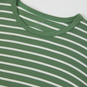 Green Striped Adult Pyjamas from Polarn O. Pyret kidswear. Nordic kids clothes made from sustainable sources.