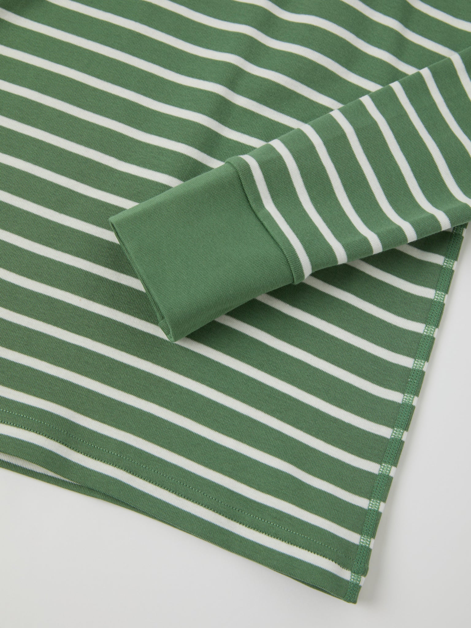 Green Striped Adult Pyjamas from Polarn O. Pyret kidswear. Nordic kids clothes made from sustainable sources.