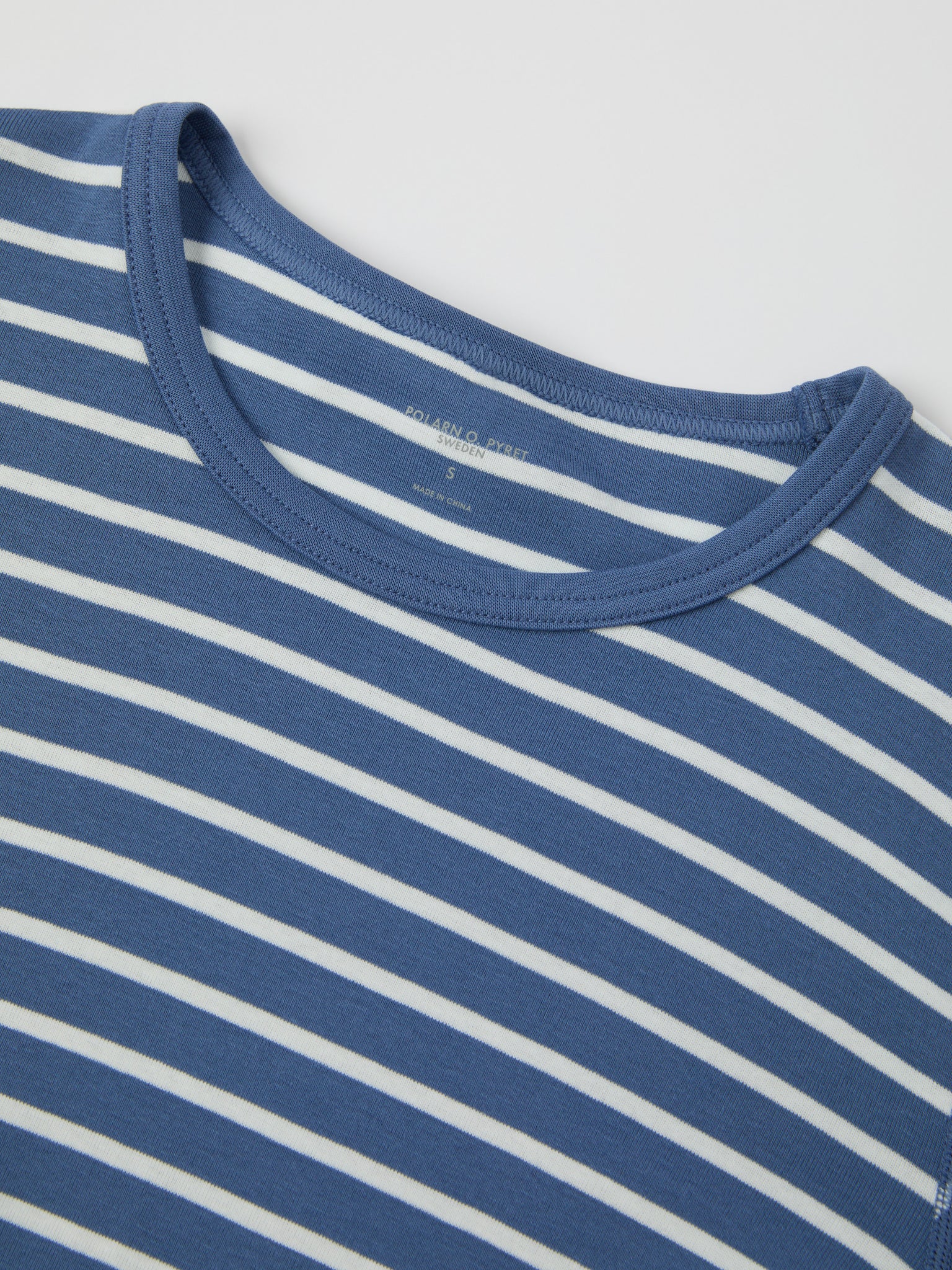 Blue Striped Adult Pyjamas from Polarn O. Pyret kidswear. Ethically produced kids clothing.