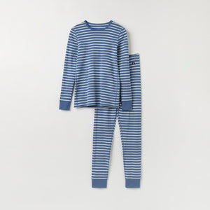 Blue Striped Adult Pyjamas from Polarn O. Pyret kidswear. Ethically produced kids clothing.