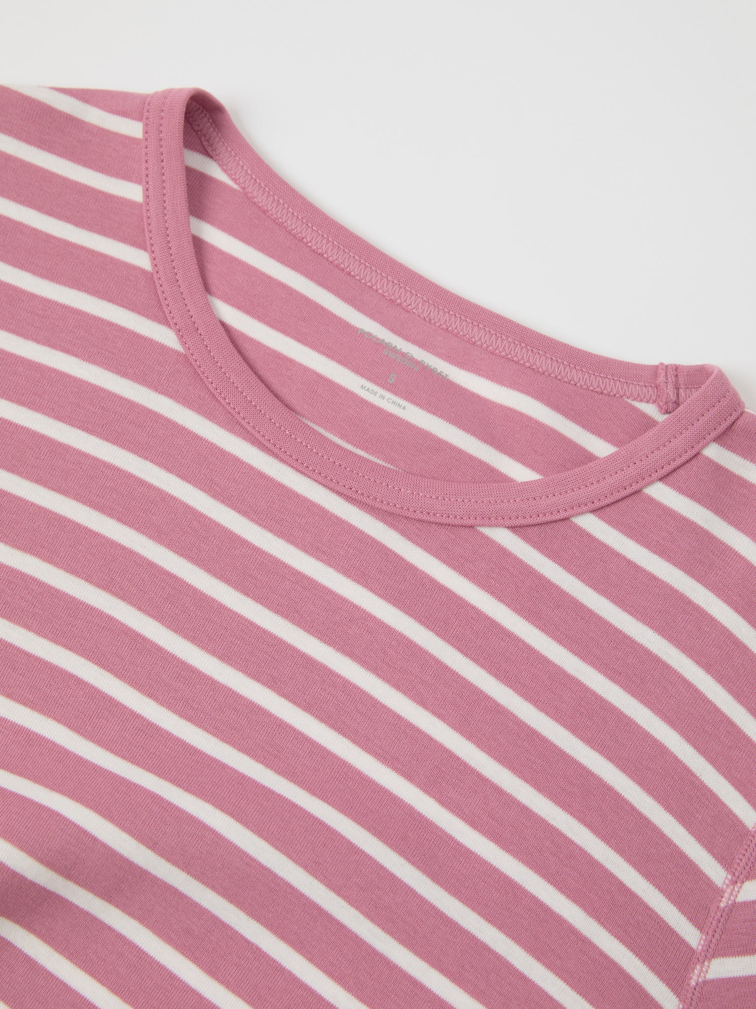 Pink Striped Adult Pyjamas from Polarn O. Pyret kidswear. Clothes made using sustainably sourced materials.