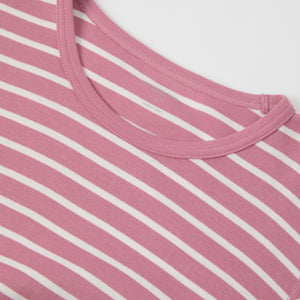 Pink Striped Adult Pyjamas from Polarn O. Pyret kidswear. Clothes made using sustainably sourced materials.