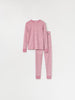 Pink Striped Adult Pyjamas from Polarn O. Pyret kidswear. Clothes made using sustainably sourced materials.