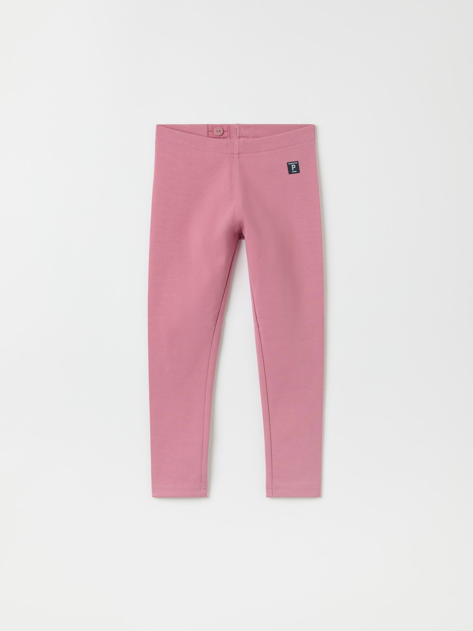 Pink Organic Kids Leggings from Polarn O. Pyret kidswear. Ethically produced kids clothing.