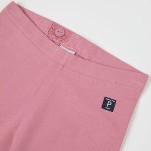 Pink Organic Kids Leggings from Polarn O. Pyret kidswear. Ethically produced kids clothing.